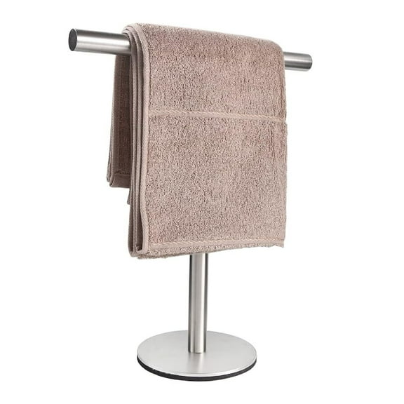 Towel Racks for Bathroom, 12" T-Shape Towel Rack Stand, Stainless Steel Towel Bar for Bathroom Kitchen Vanity Countertop (Silver)