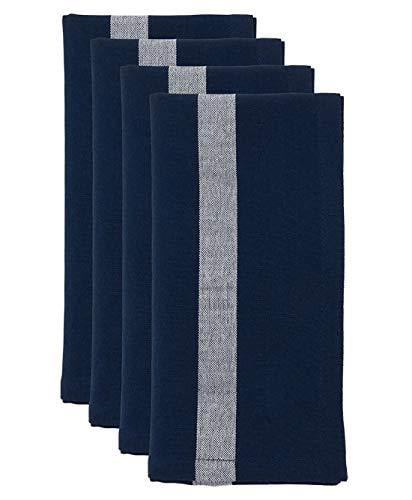 Fennco Styles Banded Design Cotton Cloth Napkins 20 Quot W X 20 Quot L Set Of 4 Striped Dinner Napkins For Home Décor Dining Table Banquet Family Gathering Everyday Use And Spec