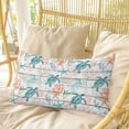 thumbnail image 4 of Teal Red Coastal Pillow Covers, Linen Long Throw Pillow Case, Beach Nautical Sea Turtle Coral Starfish Vintage Holiday Pillow Protector Decorative Cushion Cover for Living Room/Bedroom 12" x 20", 4 of 8