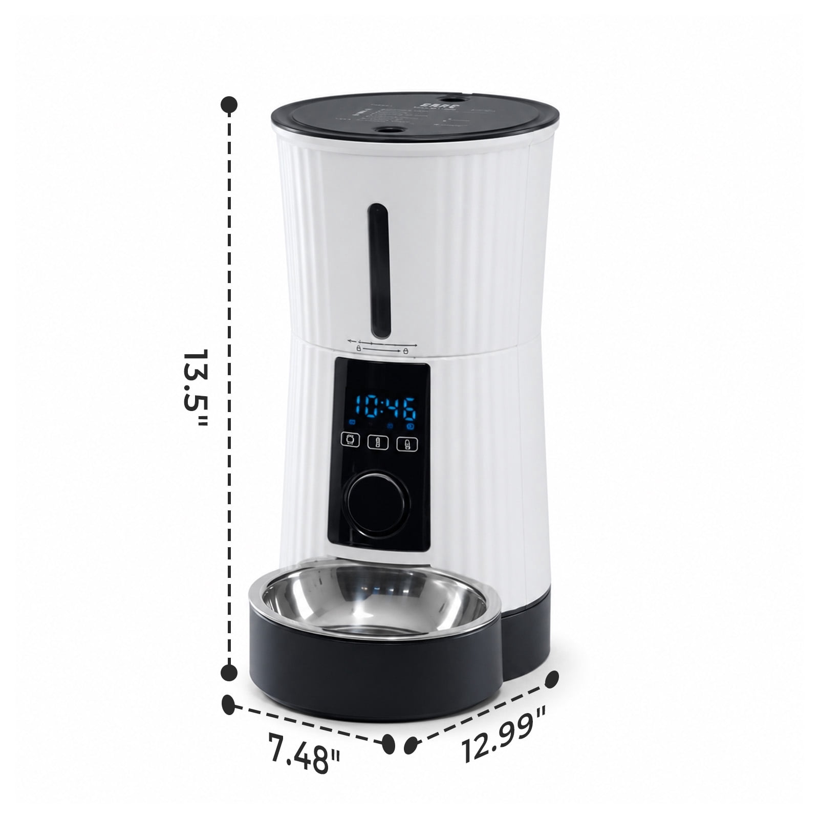 Alvantor Timed Automatic Cat Feeder, 4L Programable Dry Food Dispenser with Desiccant Bag Dual Power Supply 10S Voice Recorder, Smart Pet Feeder for Cats and Small Medium Dogs