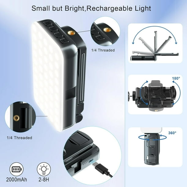 Phone Tripod for Cooking Videos with Rechargeable Light, Move