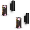 thumbnail image 1 of Lámpara de pared inteligente para exteriores Philips Hue Appear, paquete de 2, color negro, 1 of 6