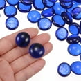thumbnail image 4 of Fire Glass Beads for Fire Pit, Flat Marble Beads, Glass Pebbles, 17-19mm(2/3"-3/4"),300g/0.66lbs  Blue, 4 of 5