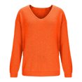 thumbnail image 4 of Long Sleeve Shirts for Women Sweater Tops V Neck Solid Knit Pullover Casual Lightweight Fall and Winter Fashion Top, 4 of 6