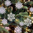 thumbnail image 5 of 12 piezas/lote de copos de nieve falsos de Navidad, adorno colgante para árbol de Navidad, simulación de hielo, fiesta de invierno, decoración de Año Nuevo, carámbanos, 5 of 5