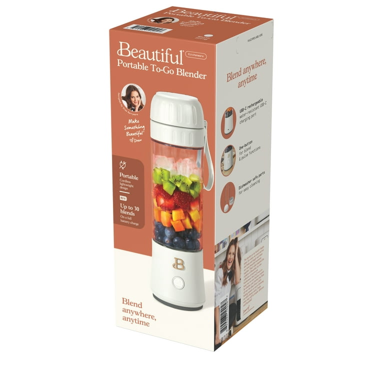 Beautiful Portable To-Go Blender 2.0, 70 W, 16 oz, White Icing by Drew  Barrymore