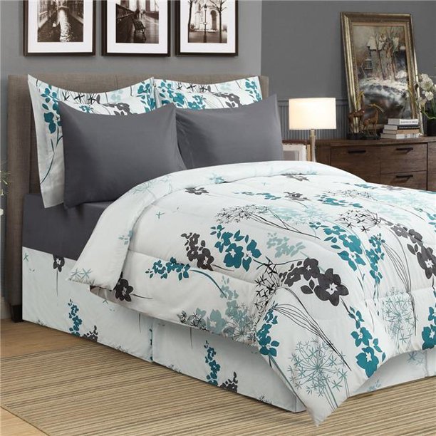 8 Piece Dahlia Bed in a Bag Comforter Set Twin Size