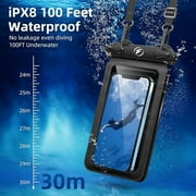 Waterproof phone pouch [3-pack] double space waterproof phone case with adjustable lanyard water proof cell phone pouch for iPhone IPX8 underwater phone cases phone dry bag for vacation beach swimming