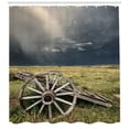 thumbnail image 3 of Ambesonne Wagon Wheel Shower Curtain, Cart Clouds, 69"Wx70"L, Umber Green Dark Blue, 3 of 3