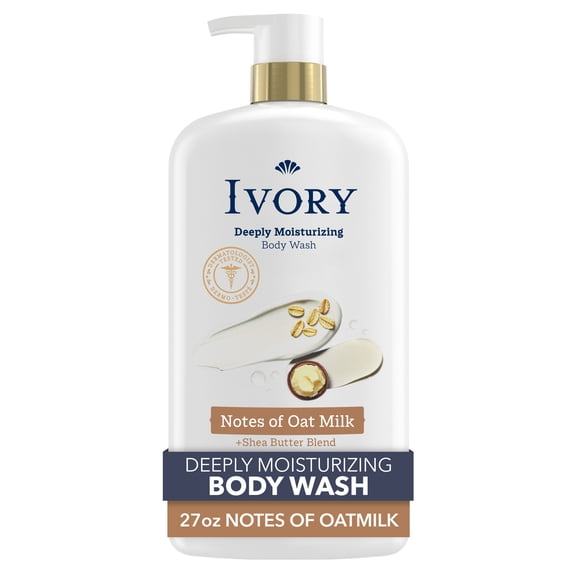 Ivory Deeply Moisturizing Body Wash, Notes of Oatmilk Scent, 798 ml