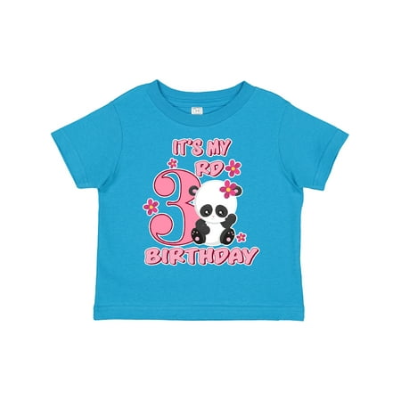 

Inktastic It s My Third Birthday with Panda Bear Gift Toddler Toddler Girl T-Shirt