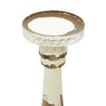 thumbnail image 6 of DecMode 2 Candle Brown Wood Distressed Pillar Candle Holder, Set of 2, 6 of 17