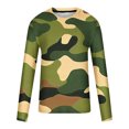 thumbnail image 4 of VBTAPA Long Sleeve T-shirt for Men Camouflage Graphic Tees Slim Fit Crewneck Pullover Casual Stylish Tee Tops 50% Percent off Deals Today Dark Green M, 4 of 5
