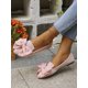 thumbnail image 2 of New Arrival Women's Outdoor Pointed Toe Shallow Mouth Flat Shoes With Butterfly Knot, Rose Medium Washed Cloth Soft Sole Work, Driving Loafers, 2 of 4