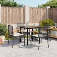 thumbnail image 1 of vidaXL 5 Piece Garden Dining Set with Cushions Black Poly Rattan, 1 of 5