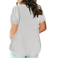 thumbnail image 3 of LIaqionyy Womens Plus Size Tops Short Sleeve Crewneck Shirts Solid Color Going Out T Shirts Plain Basic Tees, 3 of 4