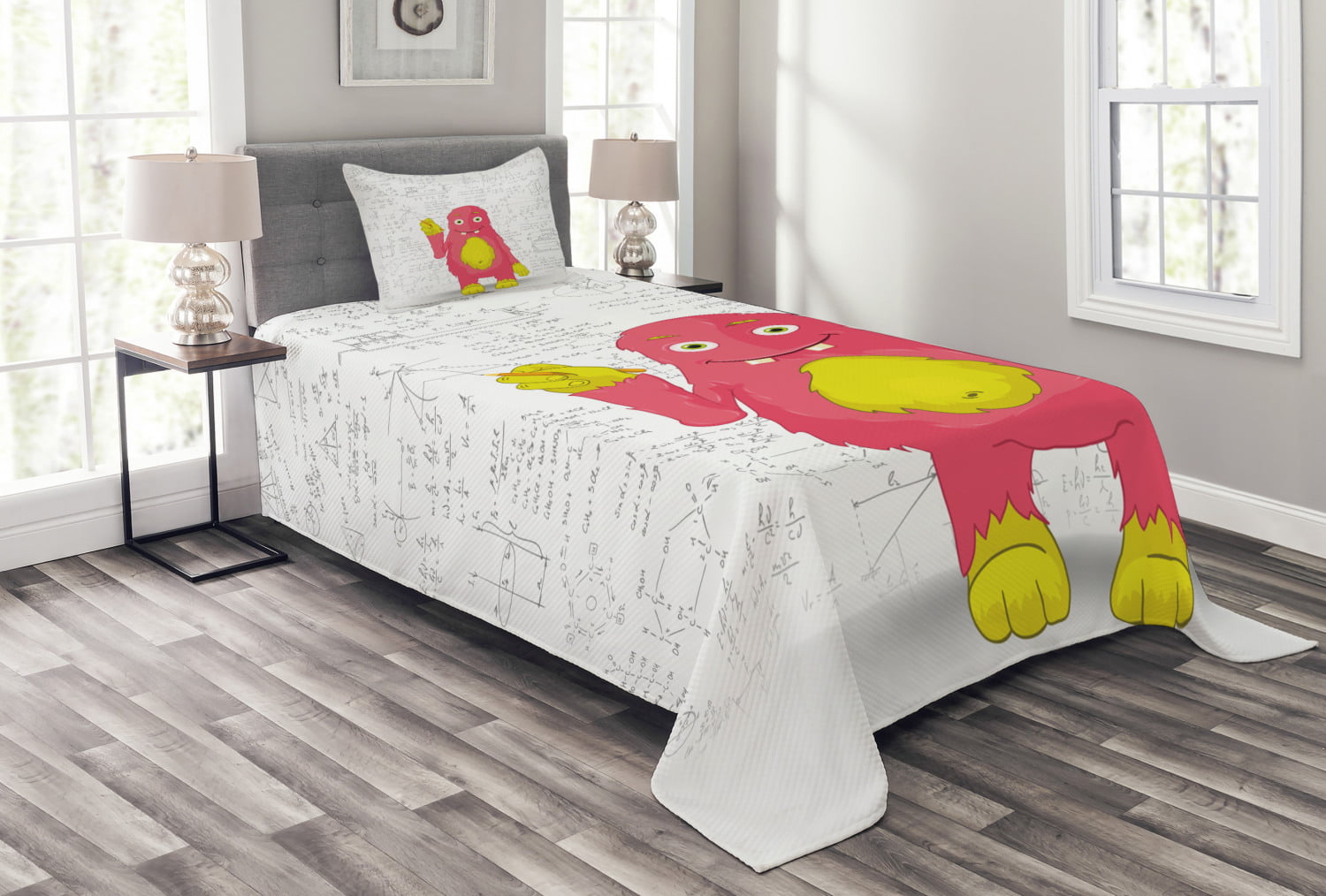 Cute Bear Bees Honey Comic Print Details about   Kids Quilted Bedspread & Pillow Shams Set