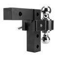 thumbnail image 1 of Adjustable Trailer Hitch, Towing Trailer Hitch Mount With Dual Balls Lock Pins 6in Adjustable Drop Aluminum For 2in, 1 of 8