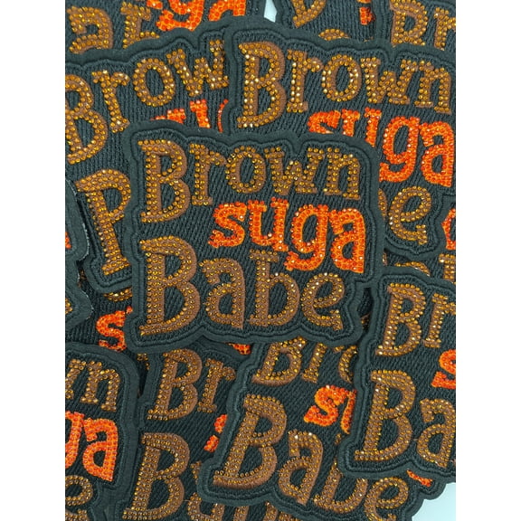 Prideful Patchez, Brown Sugar Babe, Iron on Patch, Rhinestone Patch, Sew On Patch, Embroidered Patch, Crafting, Crafts