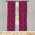 thumbnail image 5 of Ambesonne Abstract Window Curtains, Romantic Flowers in Bloom, Each 28" W x 63" L, Charcoal Grey Hot Pink, 5 of 5