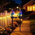 thumbnail image 4 of Fmbmuo Home Decor Outdoor Solar Powered Mini Christmas Tree Lights LED Stake Lamp with 2 Modes Wall Decor,Multicolor, 4 of 5