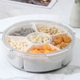 thumbnail image 4 of Kitchen Organizers kitchen storage containers Veggie Tray With Lid 4/6 Compartments Divided Snack Box Container Serving Platter Snack Desserts Fruit Tray Meal Prep Fridge Organizer, 4 of 9