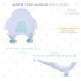 thumbnail image 2 of Asiento Soporte Baño Ducha Tina Bebé Antideslizante Eke Verde, 2 of 7