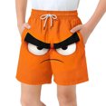 thumbnail image 2 of Eltusu Boys Swim Trunks, Summer Elastic Waistband Beach Loose Fit Board Shorts with Pockets Orange Size 6T, 2 of 3