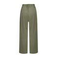 thumbnail image 5 of Bovxnpu Women's Linen Flowy Wide Leg Beach Trousers with Pockets Straight Pants Womens Elastic Waist Linen Pull On Casual Trousers Soft Comfy, 5 of 9