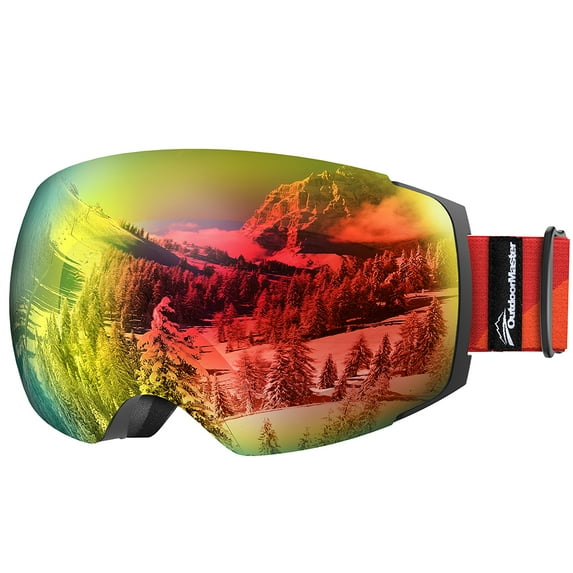 OutdoorMaster Ski Goggles PRO - Frameless, Interchangeable Lens 100% UV400 Protection Snow Goggles for Men & Women