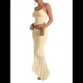 thumbnail image 2 of Conjunto de 2 Piezas para Mujer: Top Corto con Volantes y Falda Larga de Tiro Bajo. Amarillo M, 2 of 8