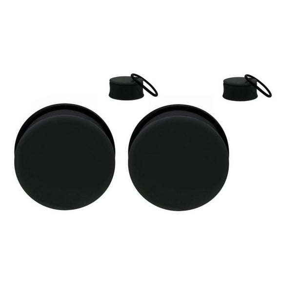 7/16 11mm Pair Black Single Flare Ear Plugs Gauges