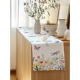 thumbnail image 5 of Table Runner 108 Inches Long for Kitchen Dining, Wildflowers Dresser Scarf Farmhouse, Dining Table Decorations for Wedding/Parties, Spring Country Tulip Butterfly Floral Leaf 13 x 108 In, 5 of 8
