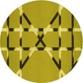 thumbnail image 1 of Ahgly Company Machine Washable Indoor Round Transitional Dark Yellow Green Area Rugs, 7' Round, 1 of 7
