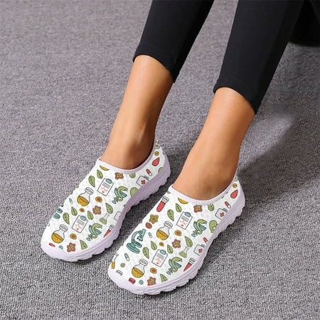 

Cartoon Nurse Hospital Doctor Print Ladies Spring Autumn Sneakers Lightweight Mesh Shock Absorbing Running Shoes Print On Demand