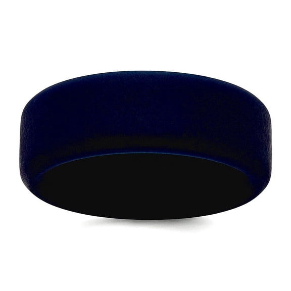 Silicone Navy Blue 8mm Band Size 8 Ring for Women and Men
