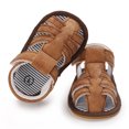 thumbnail image 4 of Baby Boys Girls Sandals Close Toe Cut out Rubber Sole Outdoor Non Slip Slides Lightweight First Walking Summer Shoes Brown Size 4 Infant, 4 of 6