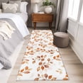 thumbnail image 5 of Fall Leaf Washable Runner Rugs 2'x6', Orange Leaves Low Pile Throw Entryway Rug Non-Slip Sturdy Edge Binding Carpet for Indoor Bedside Entrance Bedside, 5 of 9