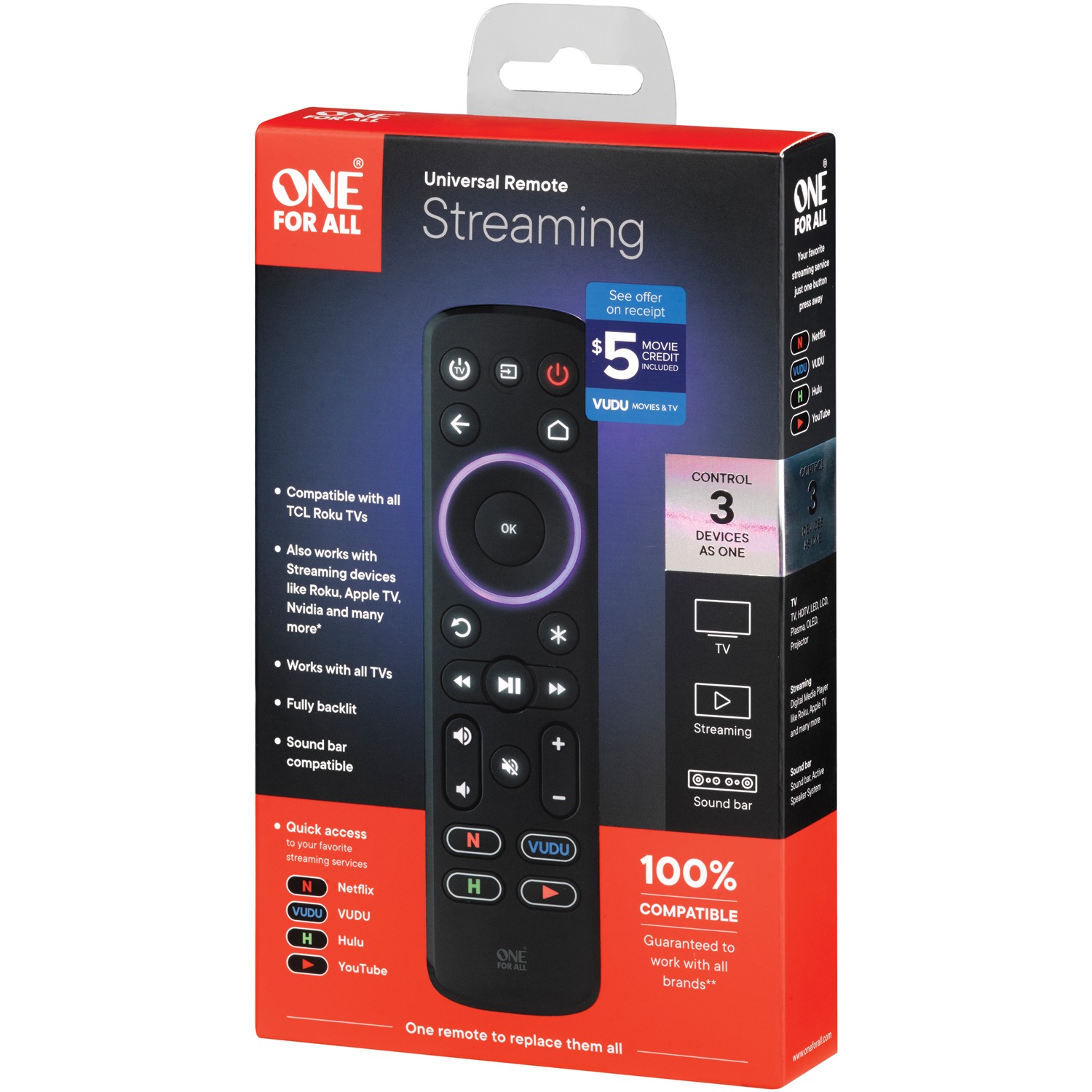 One For All Streamer Remote with Backlit Keys photo 2