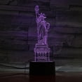 thumbnail image 2 of Luz nocturna LED 3D con forma de estatua de la libertad, color arcoíris, 2 of 2