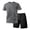 Dark Gray, variant on Men's 2 Pieces Athletic Set Breathable Mesh Short Sleeve T-Shirt & Shorts Lightweight Workout Gym Clothes for Running Dark Gray L