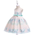 thumbnail image 5 of Summer Savings Clearance! Edvintorg 3-8Years Kids Dresses For Girls Fashion Solid Color Butterfly Embroidery Bowknot Birthday Party Flowers Gown Kids Dresses Princess Costumes For Girls, 5 of 7