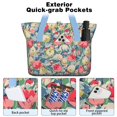 thumbnail image 2 of Tote Bag for Women - Pioneer Flower Shoulder Bag - Large Utility Work Duffle Bag with Zipper Handbag for Travel, Work, Sprots, 2 of 5