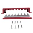 thumbnail image 3 of Bloque de distribución de energía, pernos M10 de 600A, 6 tornillos cortos, barra colectora de batería de 48 V, bloque de terminales de barra colectora rojo, 3 of 8