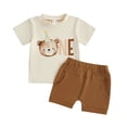 thumbnail image 4 of Tiijoy Newborn Boys Birthday Short Sleeve Cotton Graphic Tee Shorts Outfits, Sizes 6-12M, 4 of 5