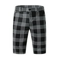 thumbnail image 3 of Pxiakgy mens shorts Male Summer Casual Slim Plaid Printed Shorts Zipper Fly Semi Elastic Waist Pocket Shorts Men Casual Shorts Black + 3XL, 3 of 6