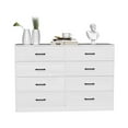 thumbnail image 2 of Ktaxon Wood Dresser for Bedroom, 8 Drawer Double Dresser with Metal Handles, 15.8" D x 57" W x 35" H, White, 2 of 3