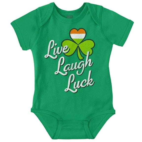 St Patricks Day Live Laugh Luck Bodysuit Jumper Girls Infant Baby Brisco Brands 12M