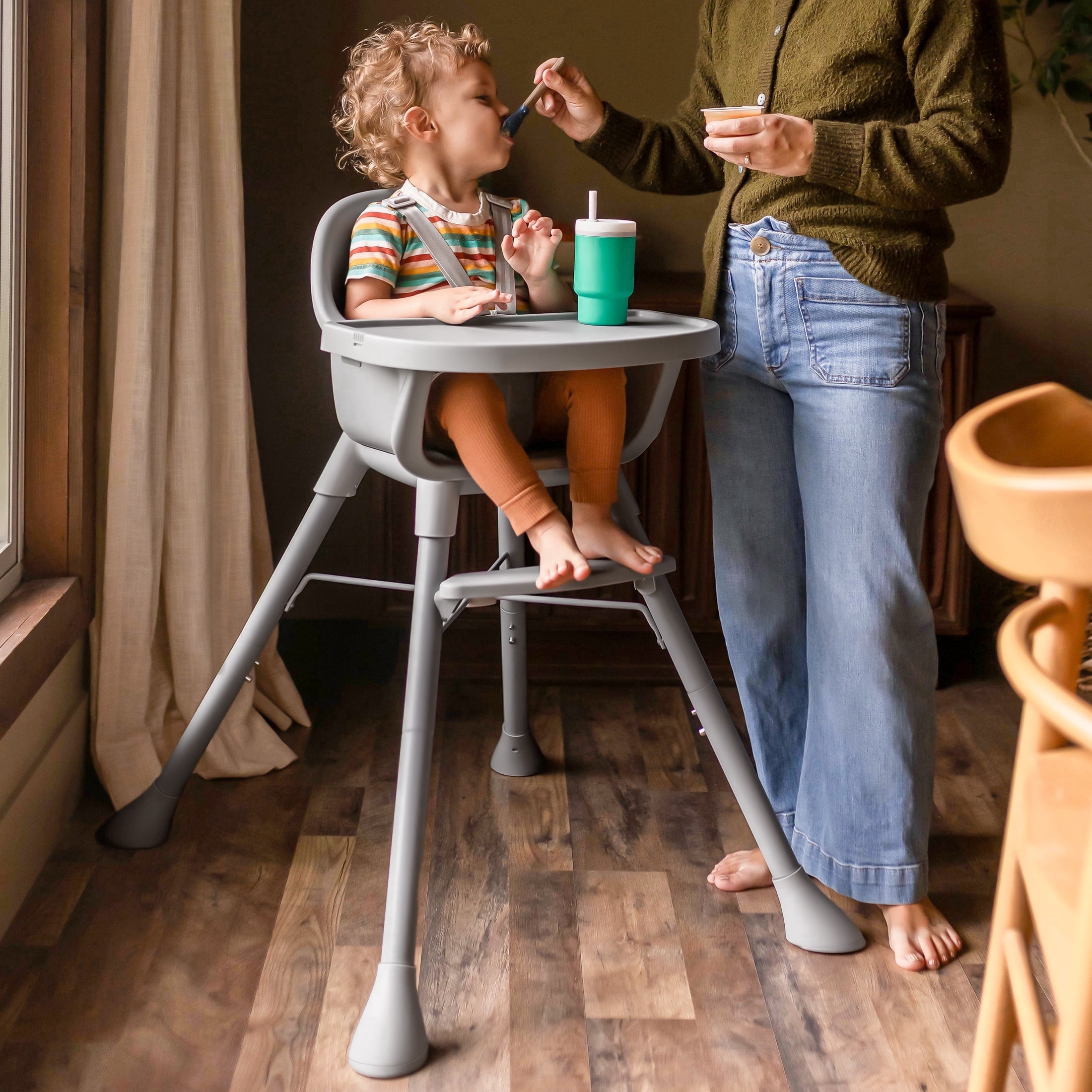 HARPPA 3-in-1 Convertible Baby High Chair, Gray photo 2