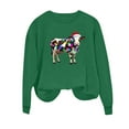 thumbnail image 5 of Nmnitkp Sweatshirt For Women Round Neck Hoodless Christmas Printed Casual Loose Sweatshirt Green,XL, 5 of 6